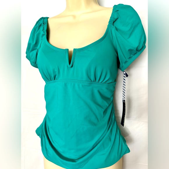Other - Sonnet Shores - Green Ruffle Sleeves Tankini Swimsuit With Removable Cups Size 6